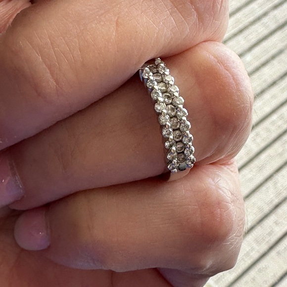 Diamonique Jewelry - Diamond & Silver 14 K  gold engagement Ring